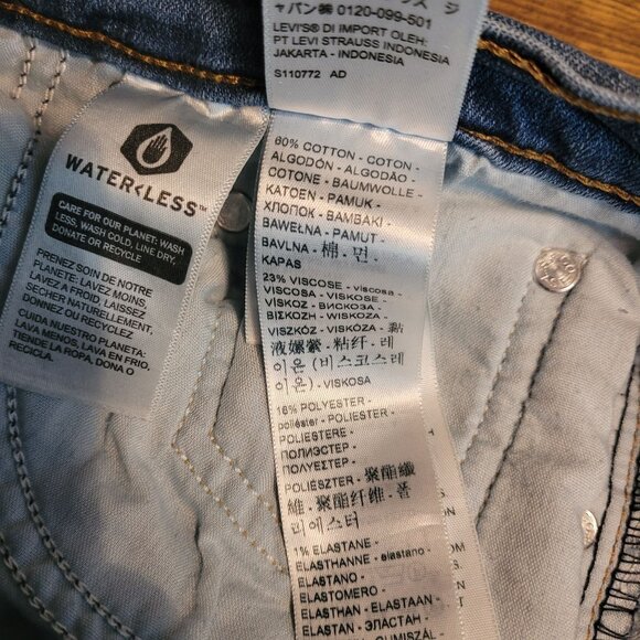 Levi's Jeans Size 29 High Rise Straight 724 Medium Light Wash Ripped Western - Picture 5 of 11